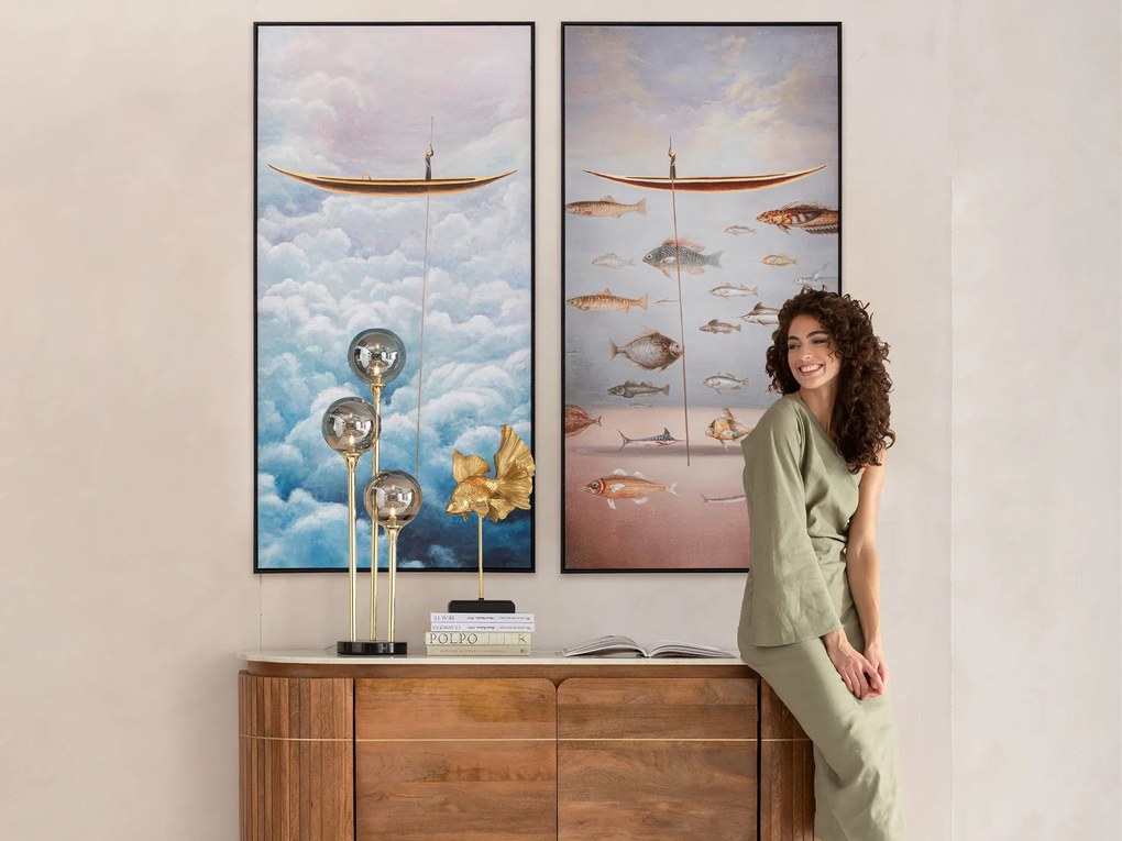 Cloud Boat obraz mix 60x120 cm