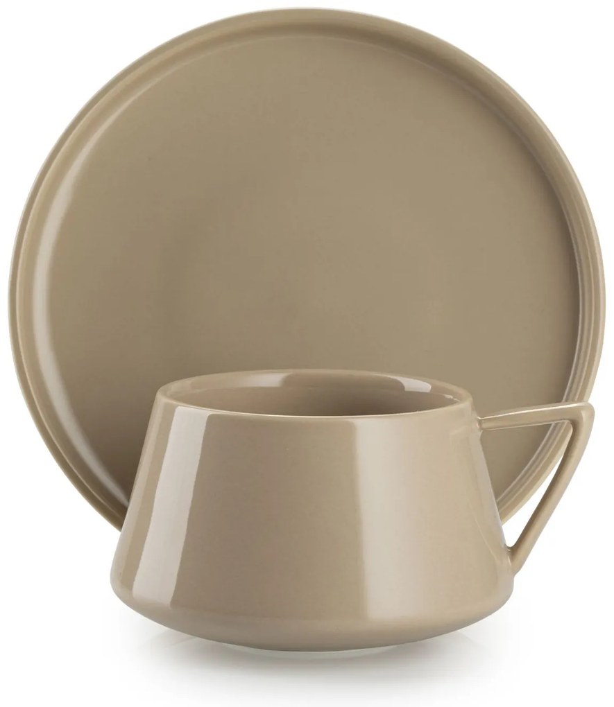 Porcelánová šálka s podšálkou Luna Beige 200 ml