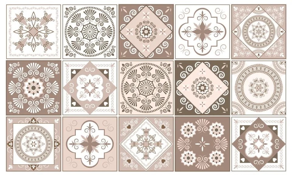 Sada 15 dekoratívnych samolepiek na stenu Ambiance Ezeiza, 10 × 10 cm