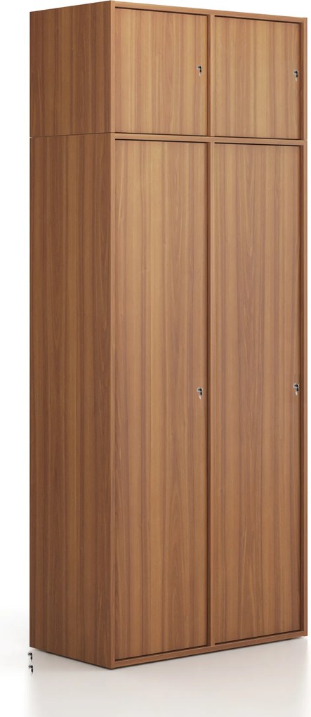 Nadstavba pre skrine FRAME, 2x dvere, 872 x 450 x 427 mm, cylindrický zámok, orech