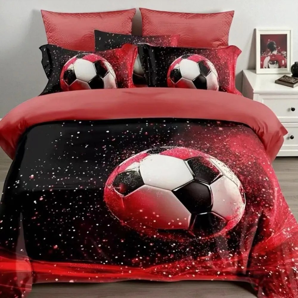 Obliečky PULLA RED 3-dielna sada 140x200 cm