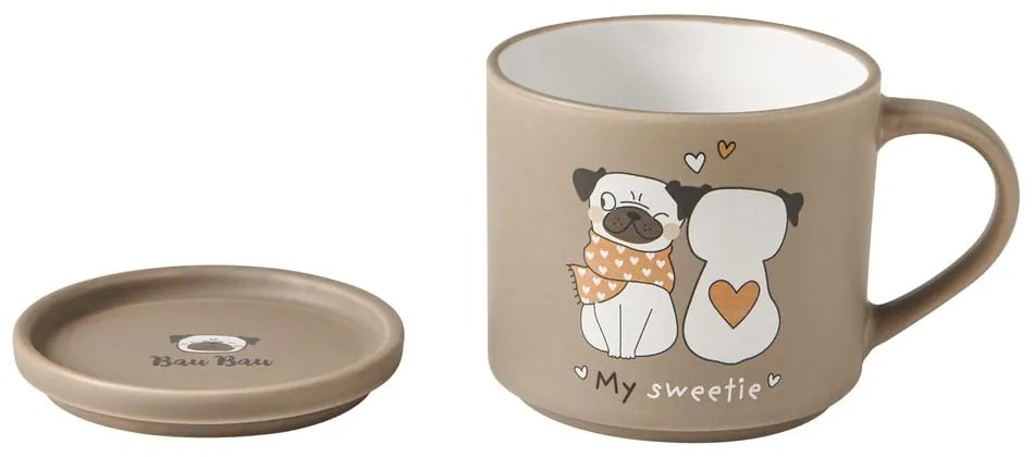 Béžovo-svetlohnedé porcelánové hrnčeky v súprave 2 ks 35 ml – Brandani