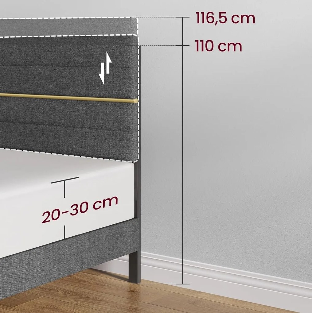 Čalúnená dvojlôžková posteľ Cviko 140x200 sivá