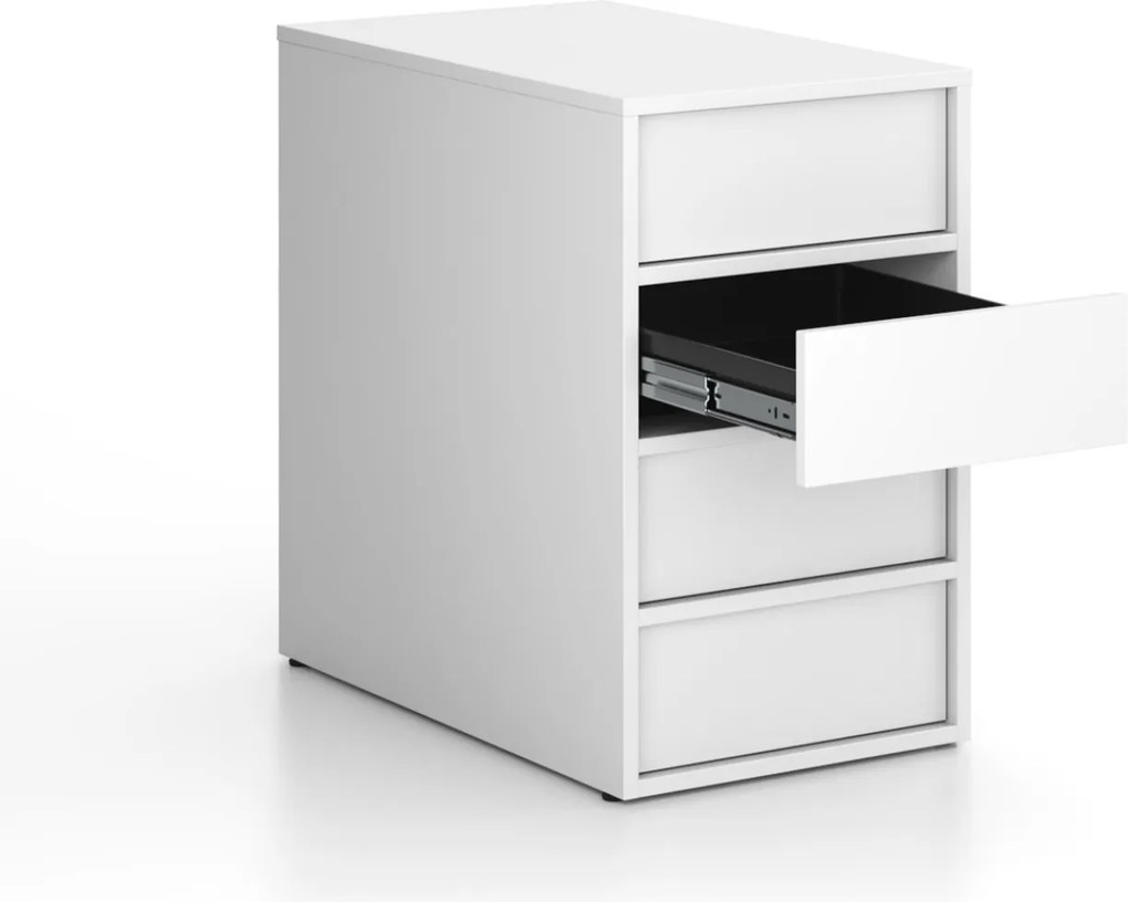 Kancelársky prístavný kontajner FRAME, 428 x 763 x 721 mm, biela