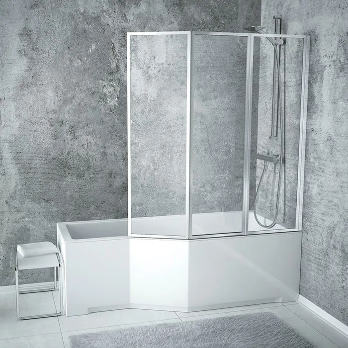 Besco Akrylátová atypická vaňa s vaňovou zástenou INTEGRA VK 3 150x75 (170x75) BESCO-Rozmery: 150x75, BESCO-Farba: Biela, BESCO-Orientácia: Ľavá