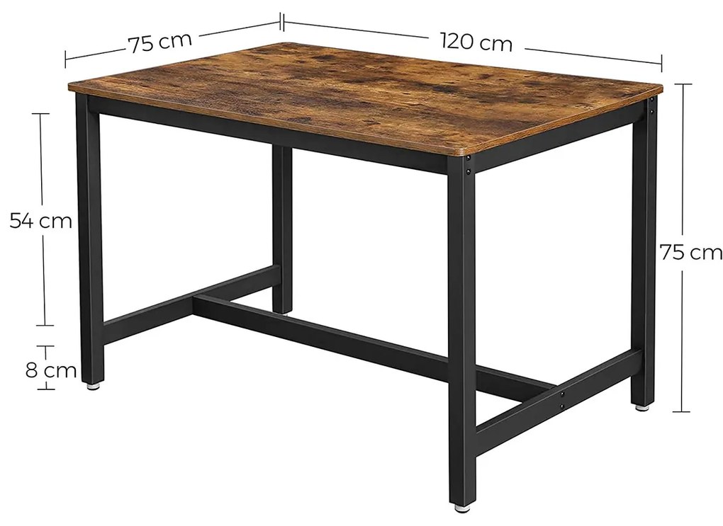 Stôl 75 × 120 × 75 cm VASAGLE