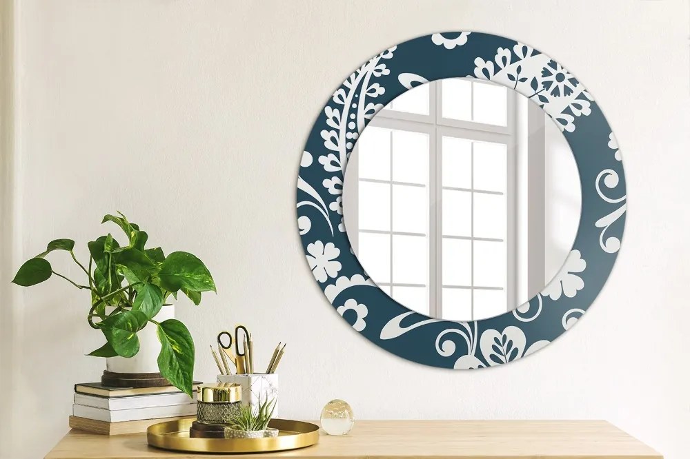Okrúhle ozdobné zrkadlo na stenu Zloženie paisley fi 50 cm