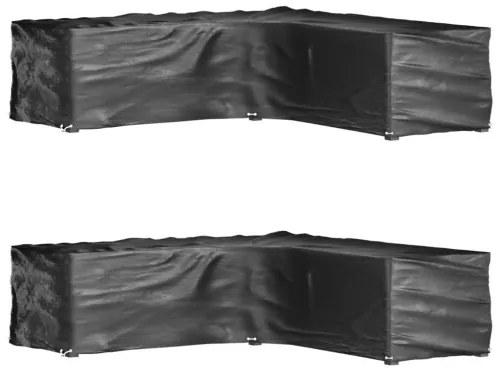 vidaXL Kryty na záhradný nábytok v tvare L 2ks 16 očiek 285x285x70 cm-