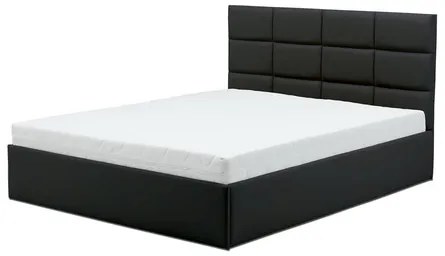 Čalouněná postel TORES II s matrací rozměr 160x200 cm - Eko-kůže Černá eko-kůže