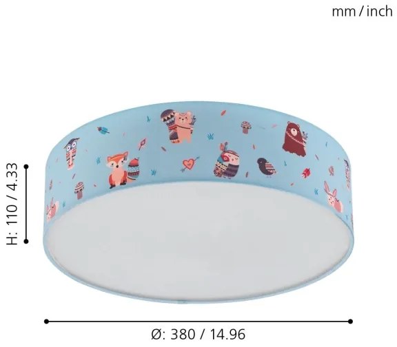 Eglo 97575 - Detské stropné svietidlo RUFFO 2xE27/40W/230V