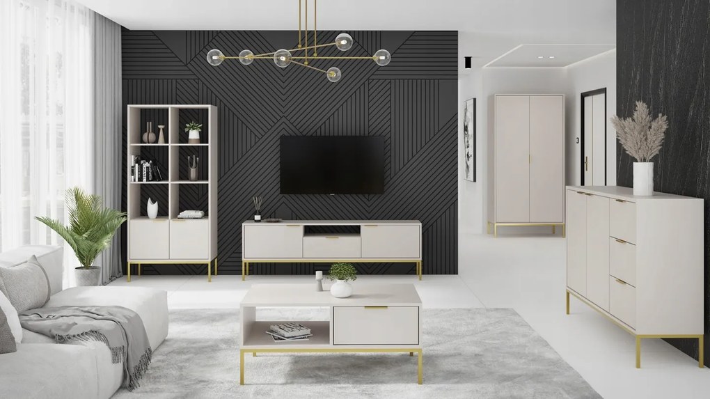 Televízny stolík Austin 175 cm kašmír/zlatý