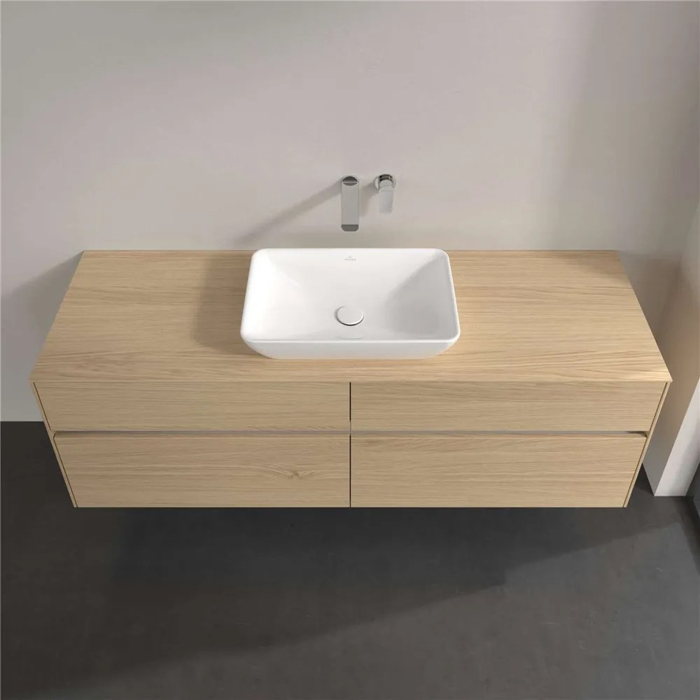 VILLEROY &amp; BOCH Collaro závesná skrinka pod umývadlo na dosku (umývadlo v strede), 4 zásuvky, 1600 x 500 x 548 mm, Nordic Oak, C12000VJ