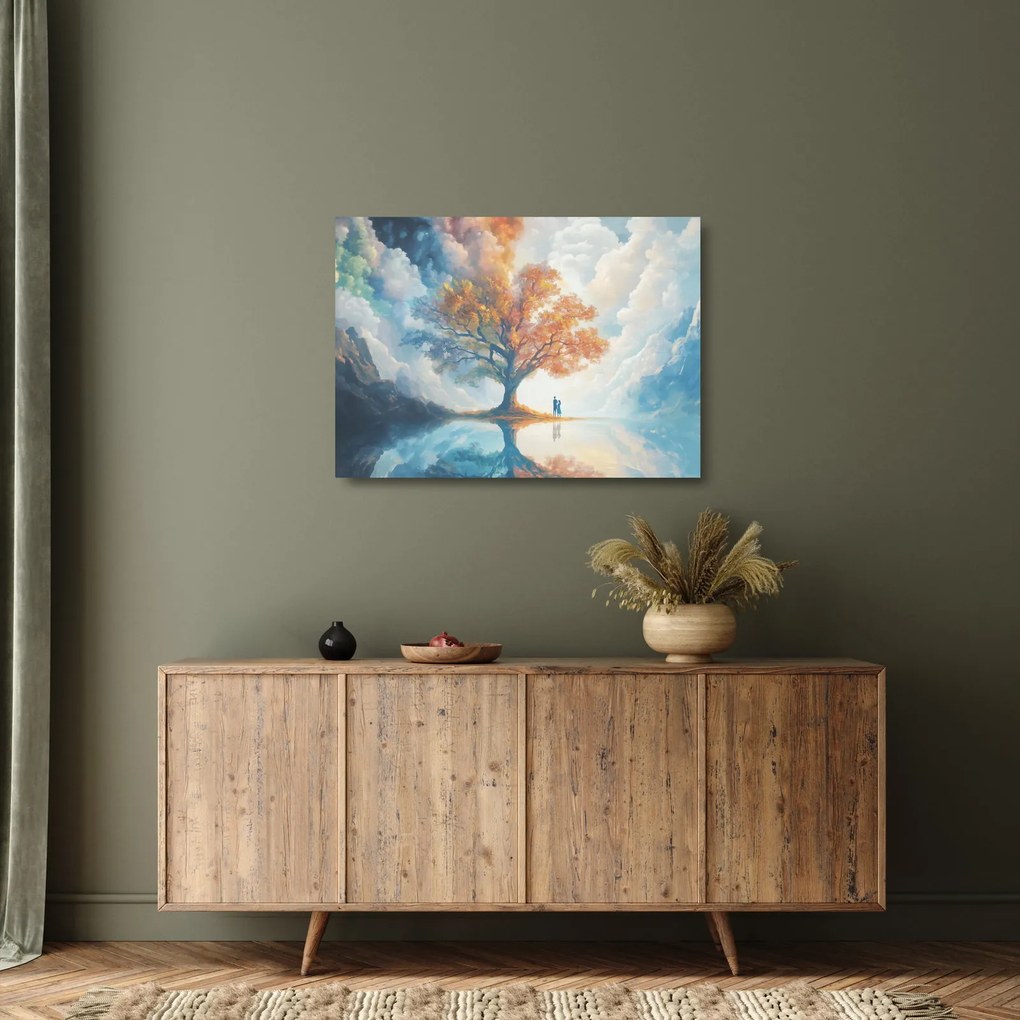 Sklenený obraz – Strom života a lásky (70x50 cm)