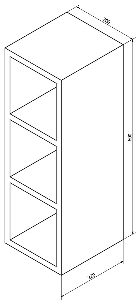 Sapho Sapho, ESPACE otvorená policová skrinka 20x60x22cm,biela (ESP140), ESC140-3030