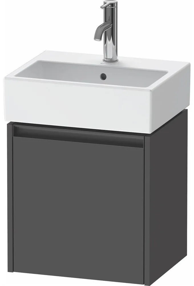 DURAVIT Ketho 2 závesná skrinka pod umývadielko, 1 dvierka, pánty vpravo, 434 x 338 x 440 mm, grafit matný, K25070R49490000