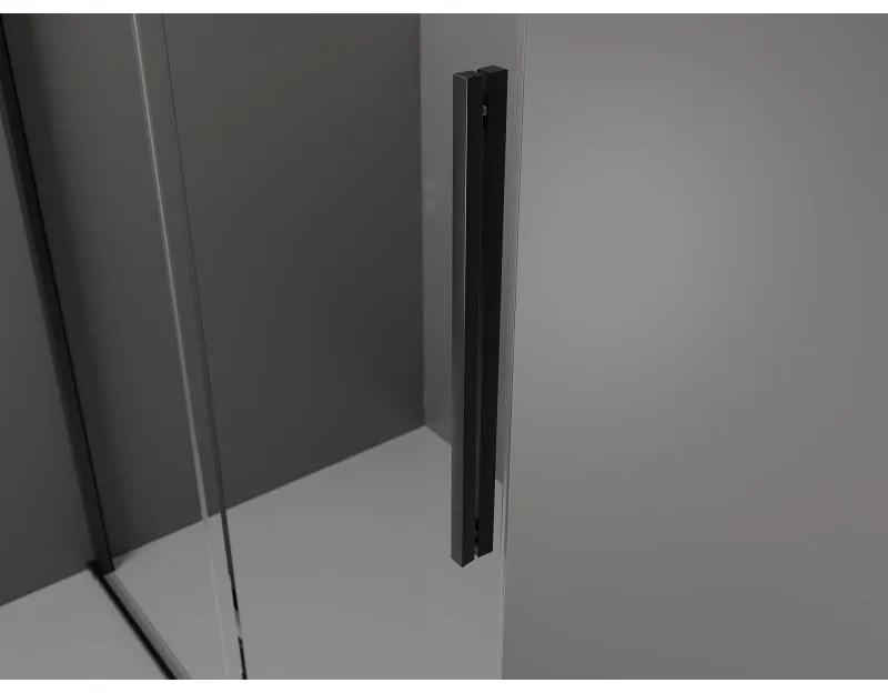 Mexen Velar, posuvné dvere do otvoru typ Walk-In 160 cm, 8mm číre sklo, čierna matná, 871-160-000-03-70