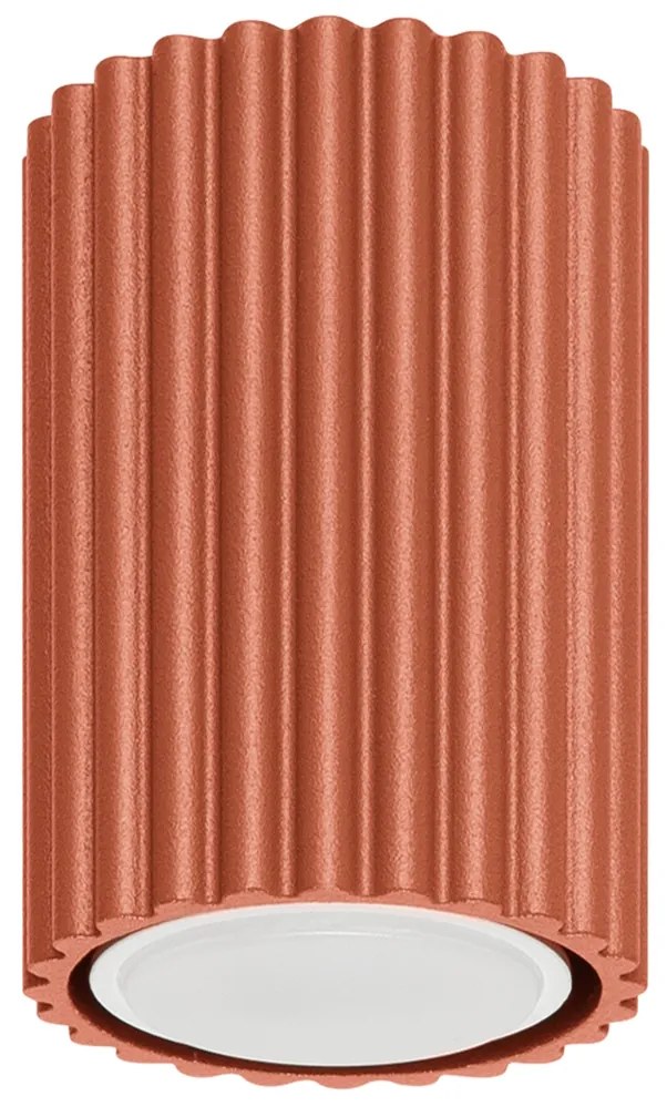 Stropné svietidlo Karbon, 1x okrovo červené kovové tienidlo, (10 cm)