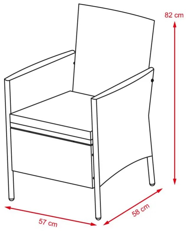 Set 2 ks ratanových kresiel AROSA - sivý ratan