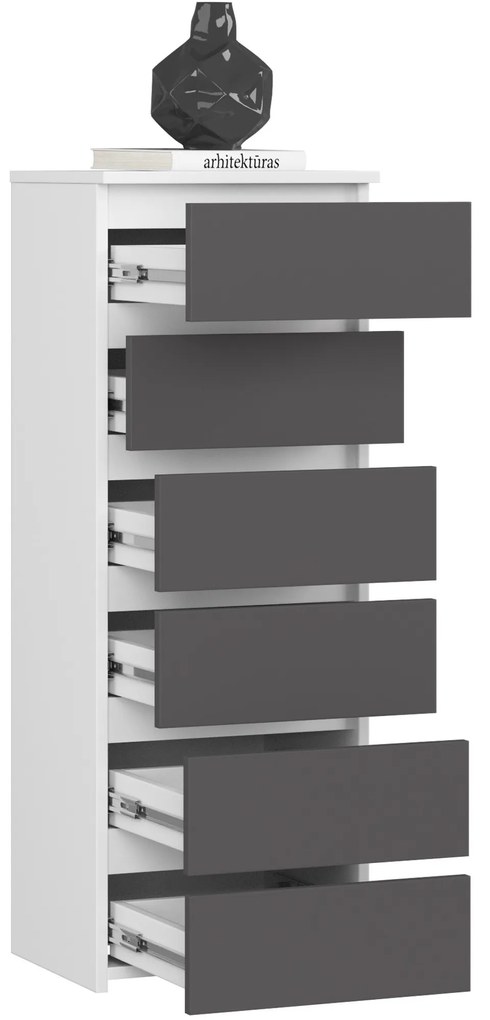 Komoda CL6 40 m bílá/grafitově šedá