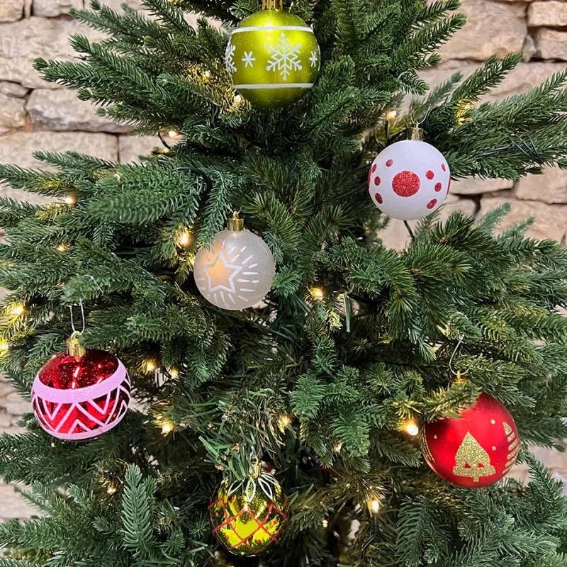 DECOLED Plastové ozdoby, prům. 6 cm, 16 ks, barevná