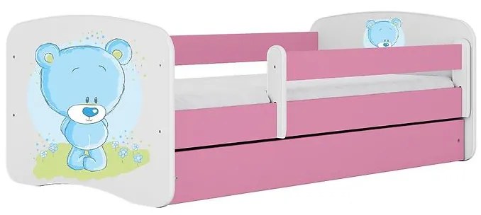 Detská Posteľ. Babydreams+Sz+M Ružová 80x160 Medveď Mod