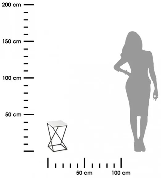 Stojan na kvetiny LOFT 40x24 cm čierna/biela