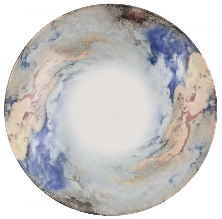 Porcelánová sada 24 ks talířů BlueEarth bílá/modrá