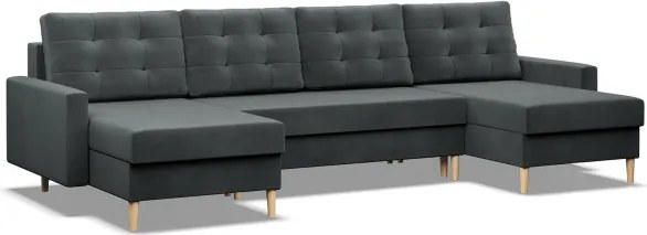 Sedacia súprava BLANK Elegant v tvare U tmavosivá