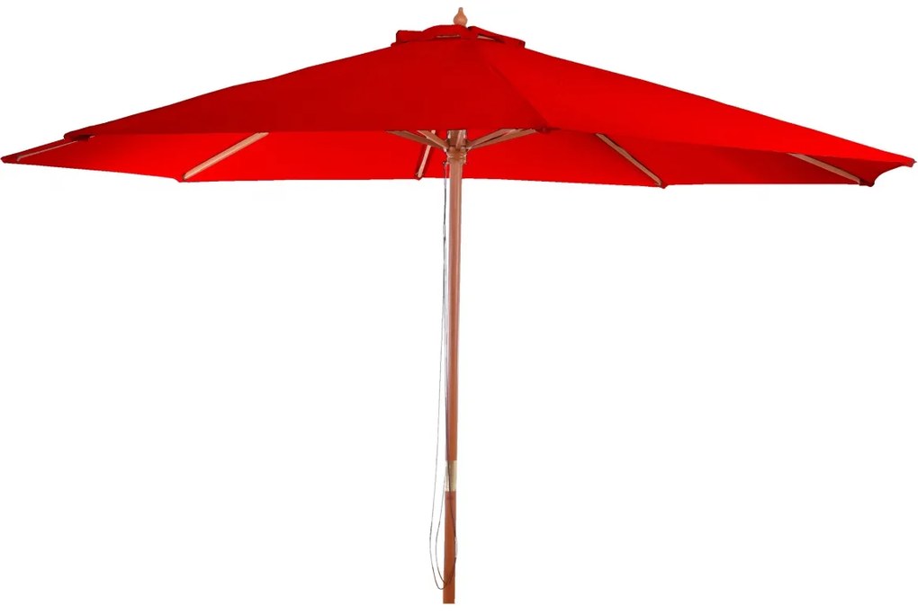 Slnečník Florida Ø 3,5m - polyester/drevo 7kg - bordeaux