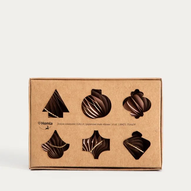 Závesná vianočná dekorácia GALLA ružová 754609 (6 ks)