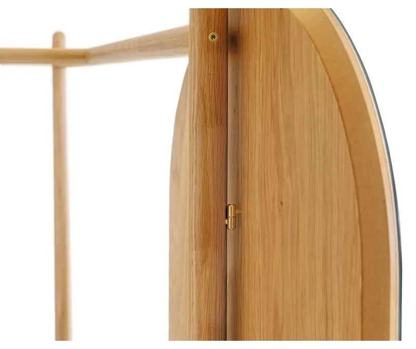 Predsieňová stena z dubového dreva so zrkadlom Woodman Tripod