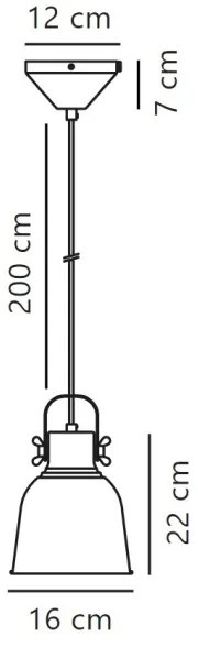 Nordlux - Luster na lanku ADRIAN 1xE27/25W/230V pr. 16 cm šedá