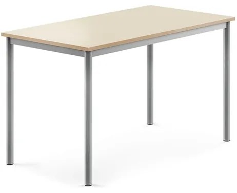Stôl SONITUS, 1200x700x720 mm, HPL - breza, strieborná