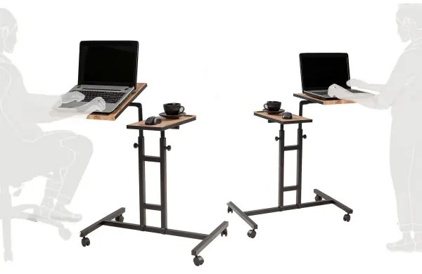 Polohovateľný stôl GLEN 87x67 cm hnedá/čierna