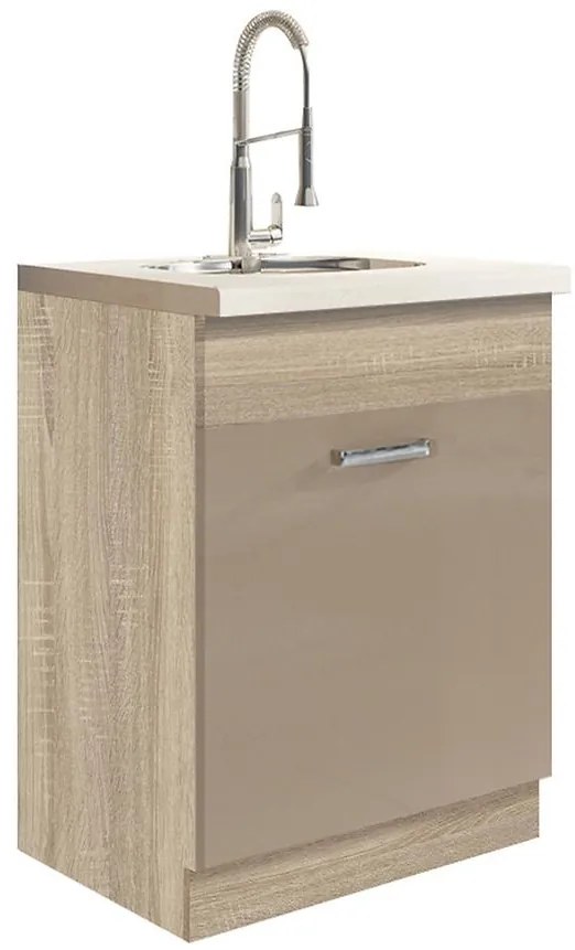 Kuchynská skrinka Premio 11D sonoma/biely/cappuccino lesk