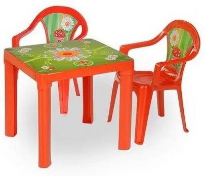 3toysm Inlea4Fun set - 2 stoličky , 1 stolík - Červená