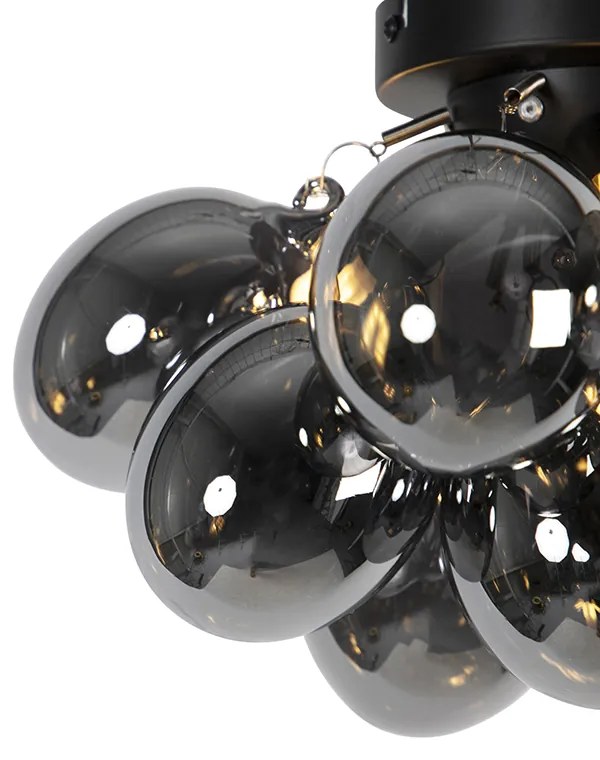 Inteligentné stropné svietidlo čierne s dymovým sklom 3-svetlá vrátane 3 WiFi G9 - Uvas