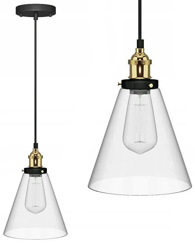 Toolight - Závesné sklenené stropné svietidlo Verto A, číre sklo, OSW-00134