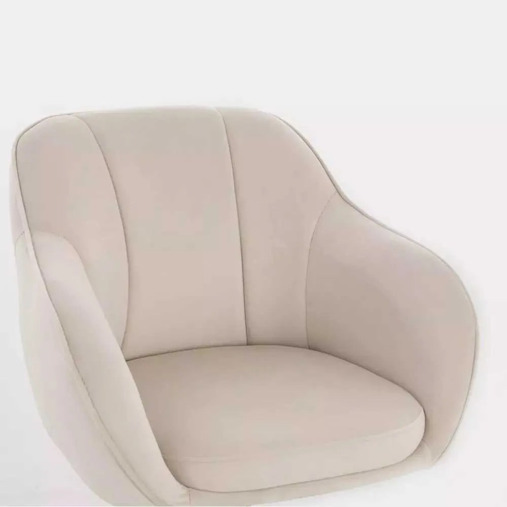 LuxuryForm DESIGN Barová stolička AVOLA VELUR na čiernom tanieri - krémová