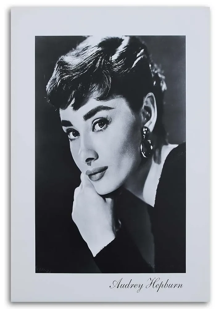 Gario Obraz na plátne Audrey Hepburn - čiernobiely portrét Rozmery: 60 x 90 cm