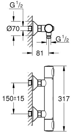 GROHE 34840000 - Termostatická sprchová batéria PRECISION DN 15 lesklý chróm