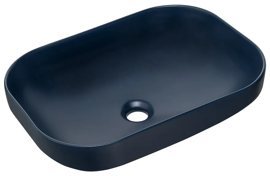 Súprava keramického umývadla na dosku a výpuste Neli 50 cm modrá