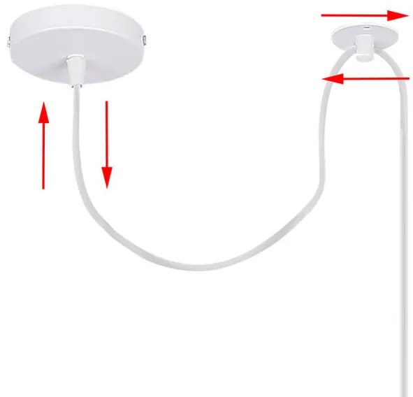 Candellux Bielo-medený závesný decentrálny luster Atlanta pre žiarovku E27 31-00637