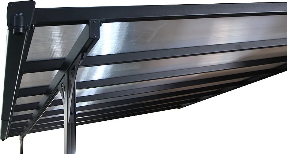 Pergola 618 x 305 cm (čierná+šedý polykarbonát)