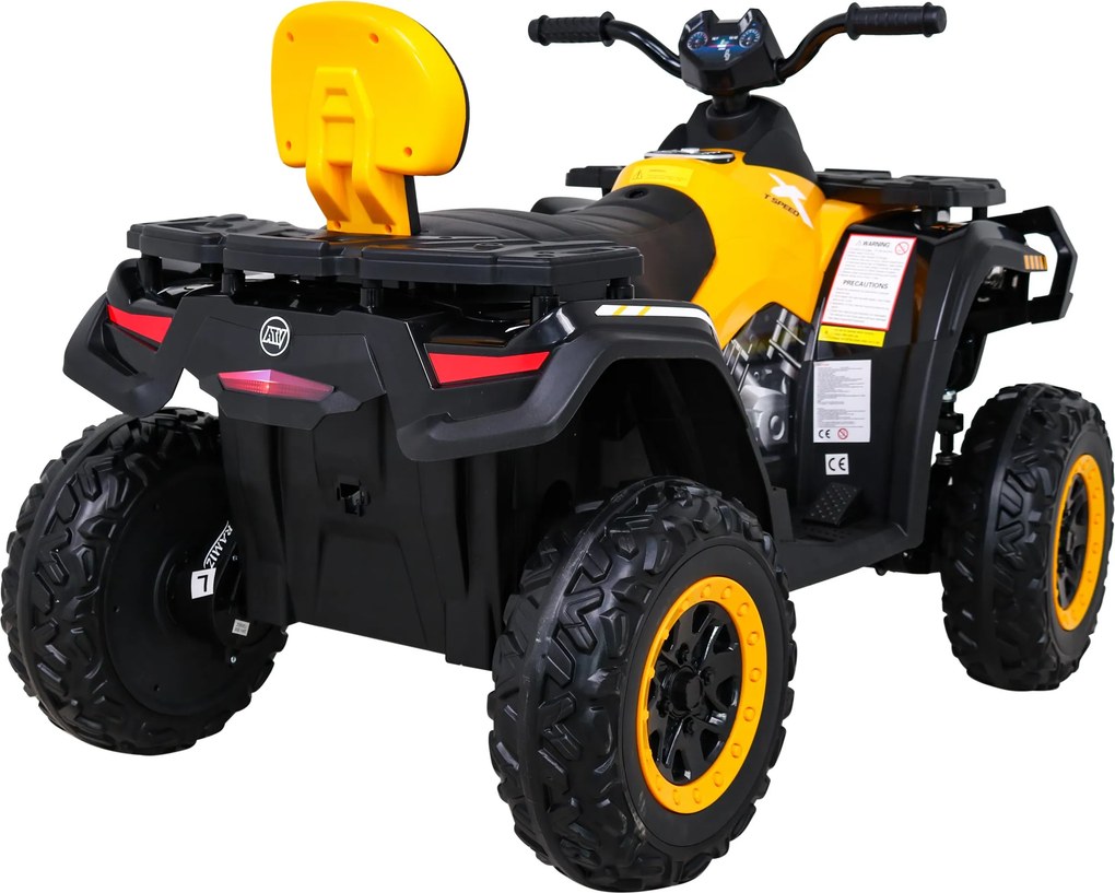 Ramiz Štvorkolka XT-Speed pre deti žltá + pohon 4x4 + EVA kolesá + pomalý štart + MP3 rádio + LED