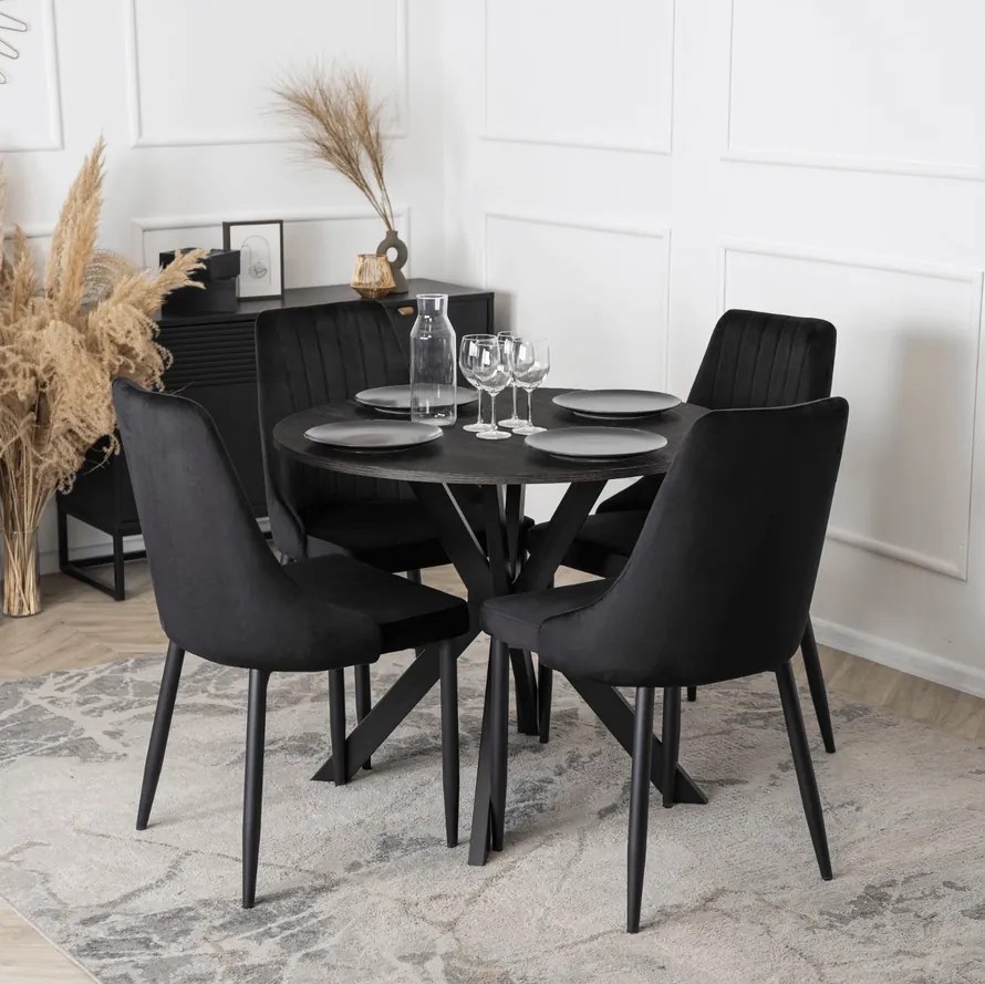 Stôl ERION 90 cm Čierny