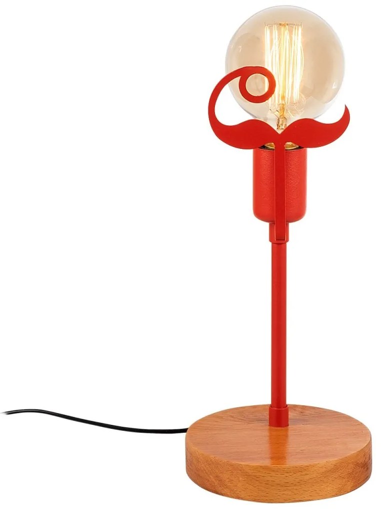 Stolová lampa Beami orech/červená
