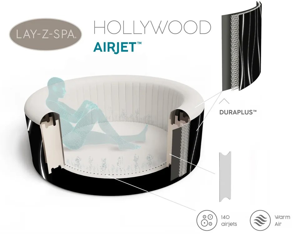 Bestway jacuzzi Lay-Z-Spa HOLLYWOOD 4-6os LED 60059