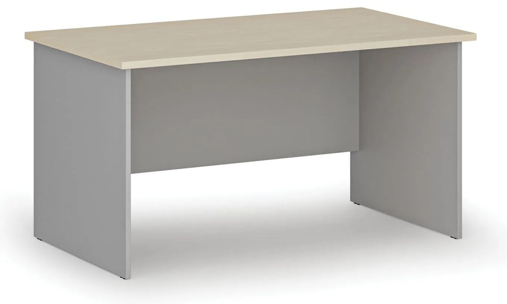 Kancelársky písací stôl PRIMO GRAY, 140x80 cm, sivá/breza