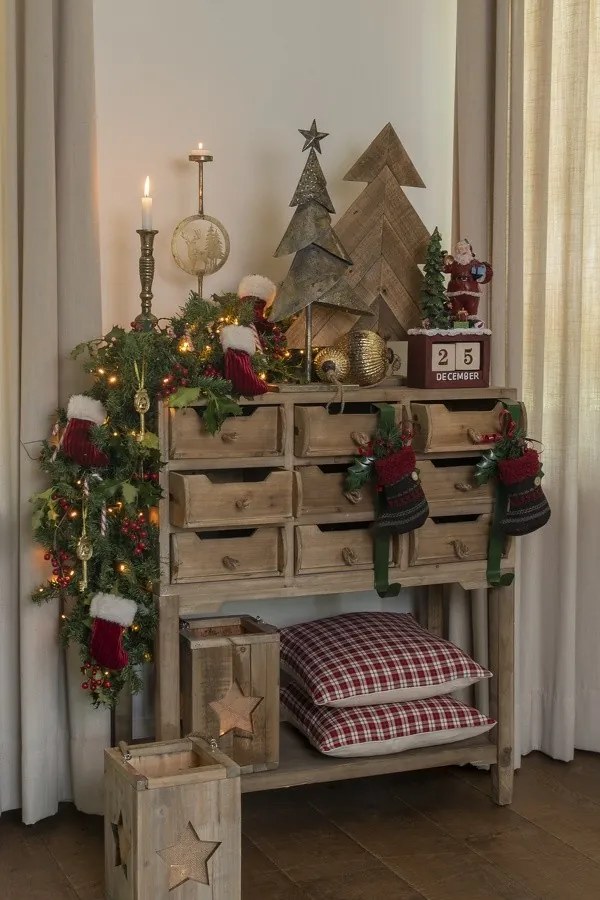 Drevený retro lampáš so hviezdou Start - 19*19*28 cm